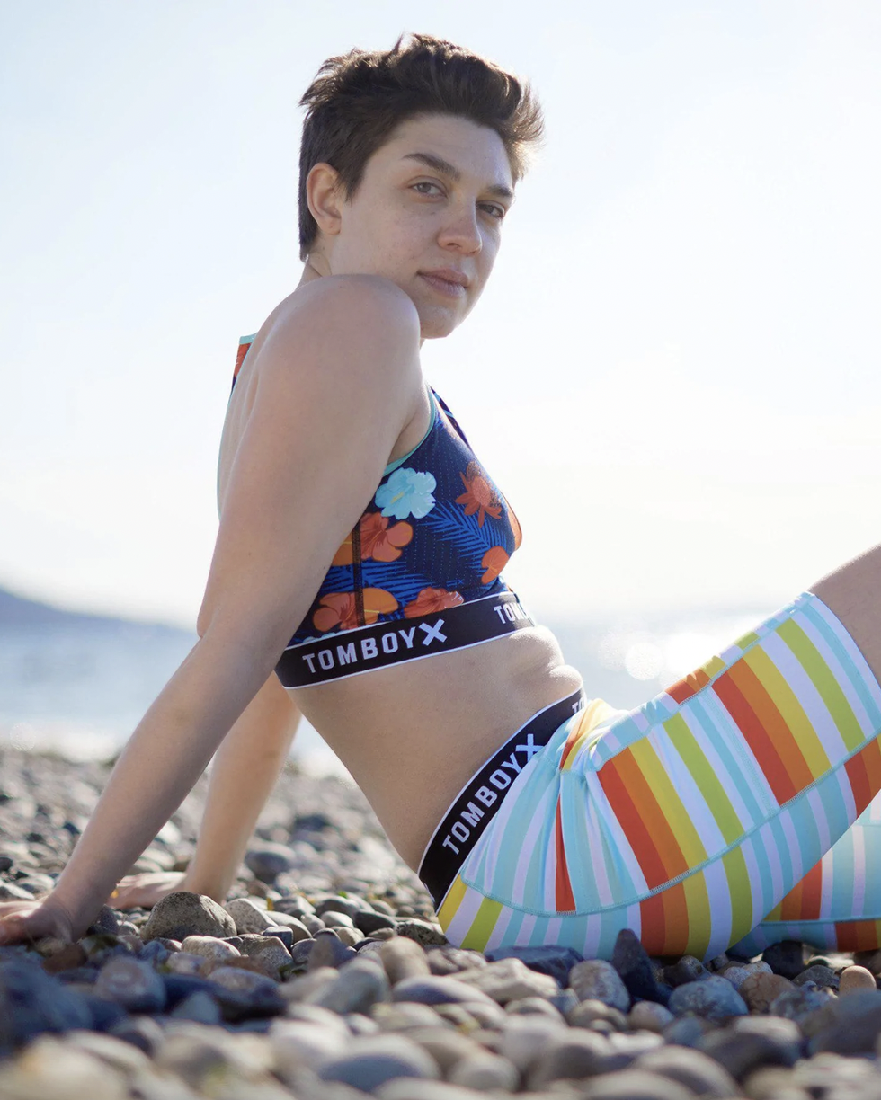 Swim 9" Shorts with Pocket - Sunset Stripes