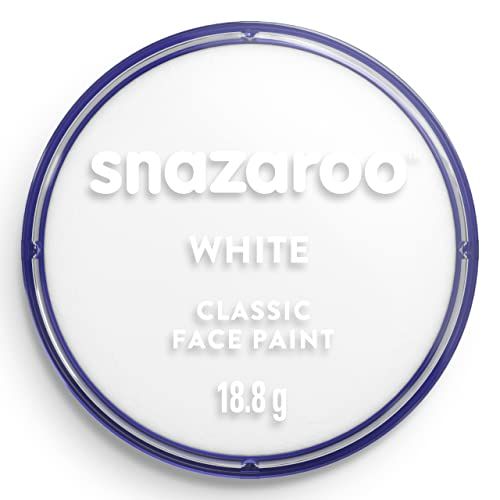 Snazaroo - Pintura facial y corporal, 18 ml, color blanco, profesional a base de agua, pastilla de aquacolor individual para adultos, niños y efectos especiales