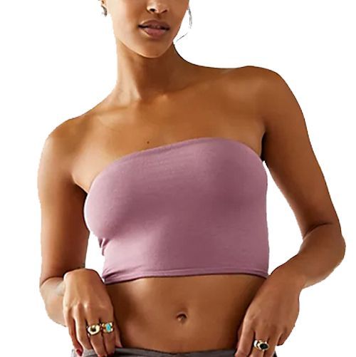 Tube Tops For Women Double Women Plus Size Strapless Bra Bandeau Tube  Removable Padded Top Stretchy 
