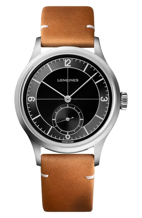 Heritage Classic Automatic Leather Strap Watch, 38.5mm in Black at Nordstrom