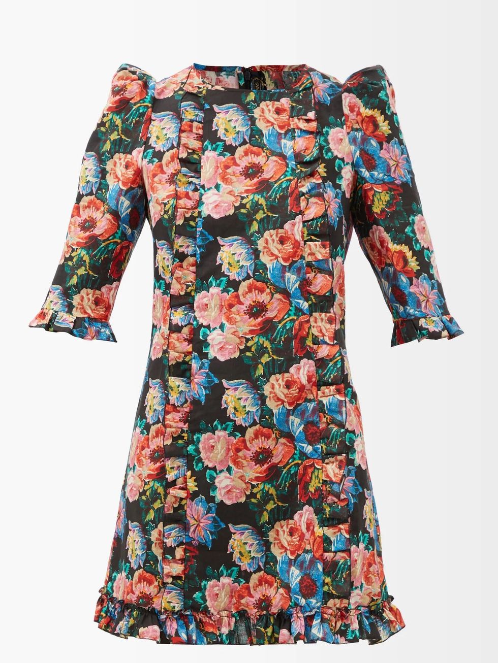 Devon's floral-print linen-blend mini dress