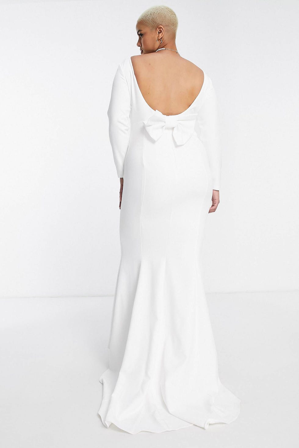 Bridal long-sleeve maxi dress in ivory