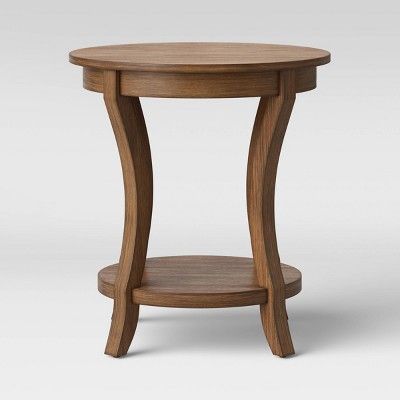 Round Wood Accent Table 