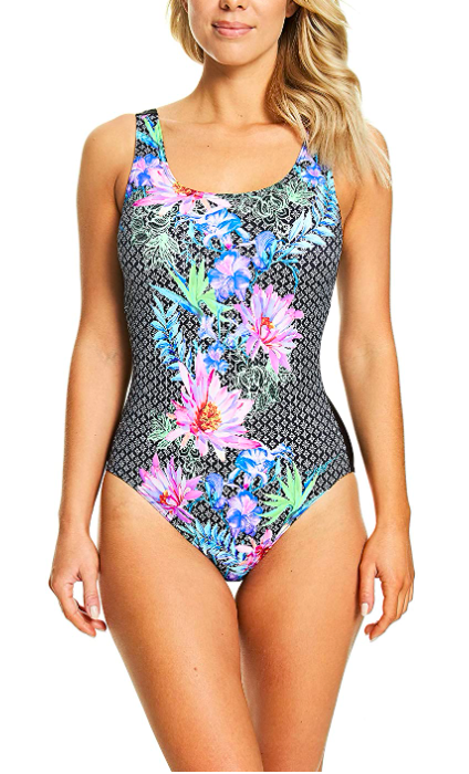 Zoggs Scoopback with Tummy Control and Foam Cups One Piece Swimsuit