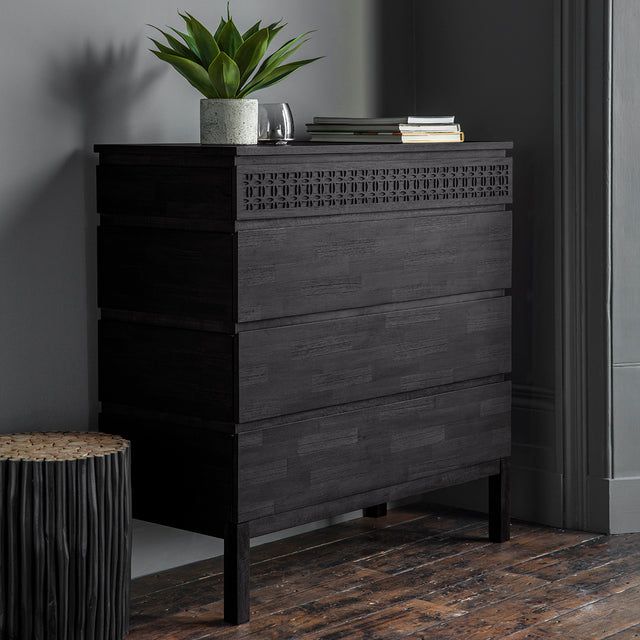 Hayleigh Four Drawer Chest in Black