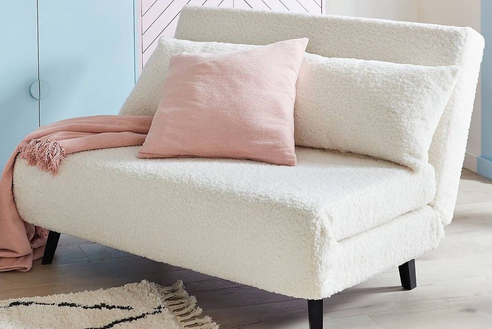 Freya Boucle Folding Sofa Bed - Cream