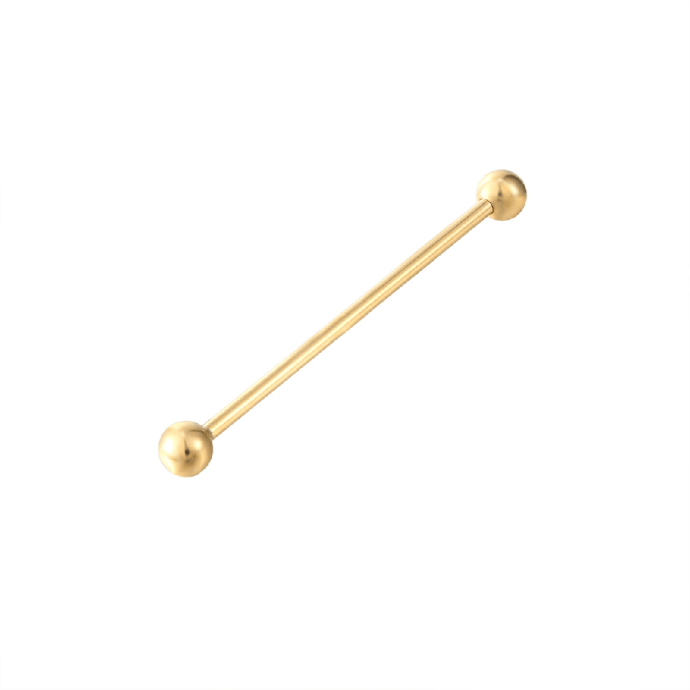 22Ct Gold Vermeil Large Scaffold Barbell Stud