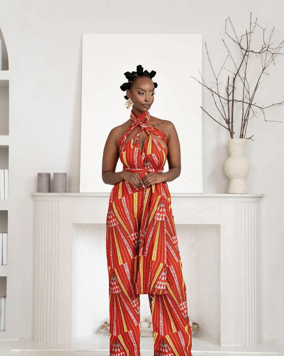 AFE 3-Length African Print Iinfinity Jumpsuit