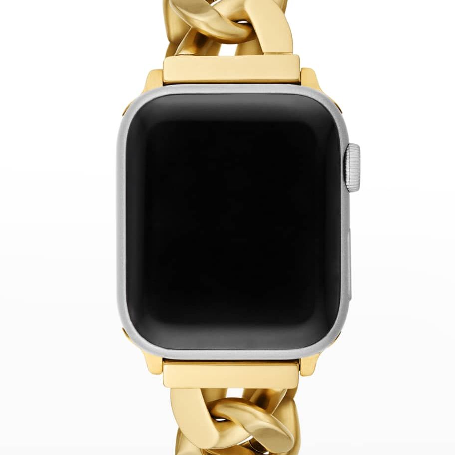 Gold-Tone Stainless Steel Curb-Link Band for Apple Watch