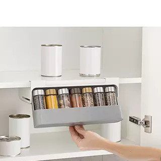 Spice Rack Organizer for Cabinets, 2 Pack Wall Mount Spice Seasoning Jars