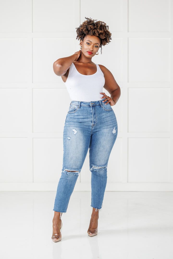 best high waisted jeans for curvy