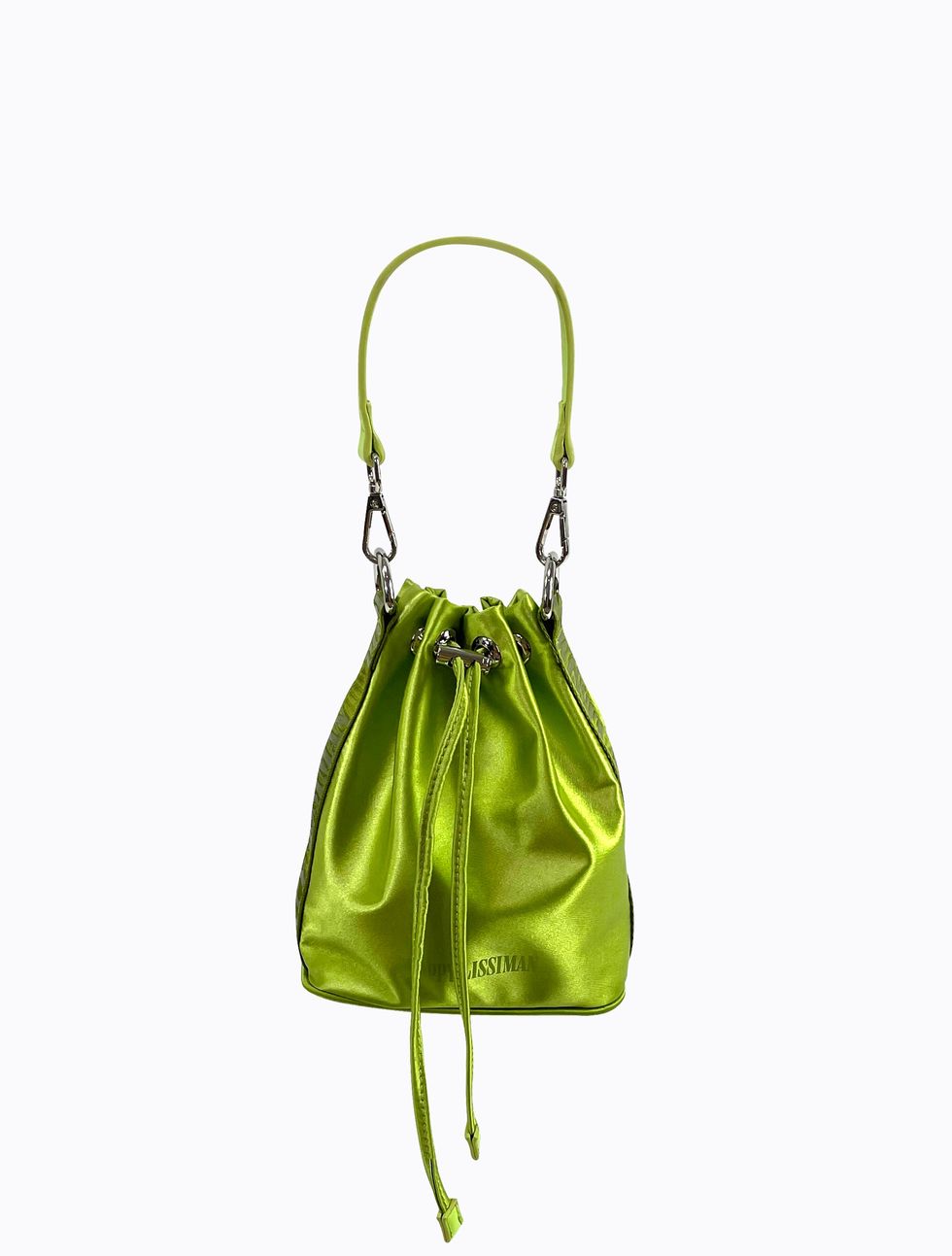 Neiman Marcus Navy Satin Twisted Handbag Tassle Detail Magnetic Close Bag