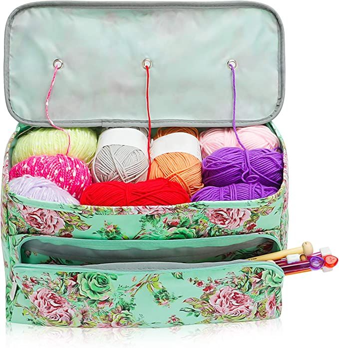 Hoshin Knitting Bag for Yarn Storage, High Capacity Yarn Totes