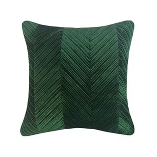 Emerald Chevron Velvet Throw Pillow
