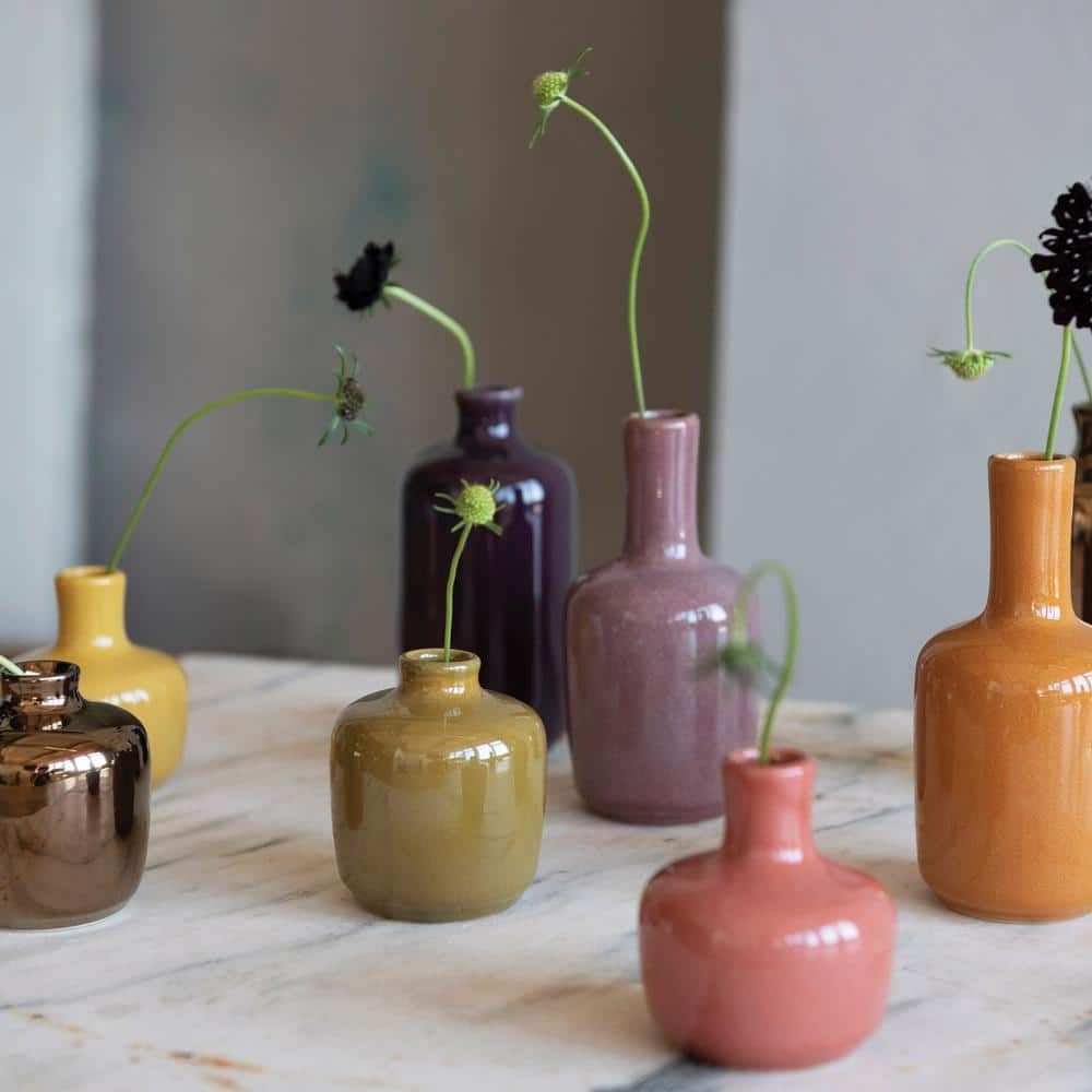 Stoneware Vases, Set of 8