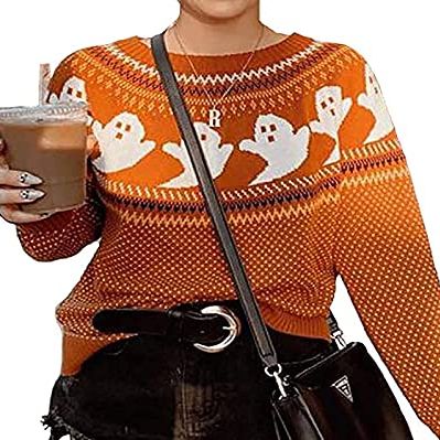 Knitted Sweater with Ghost Pattern