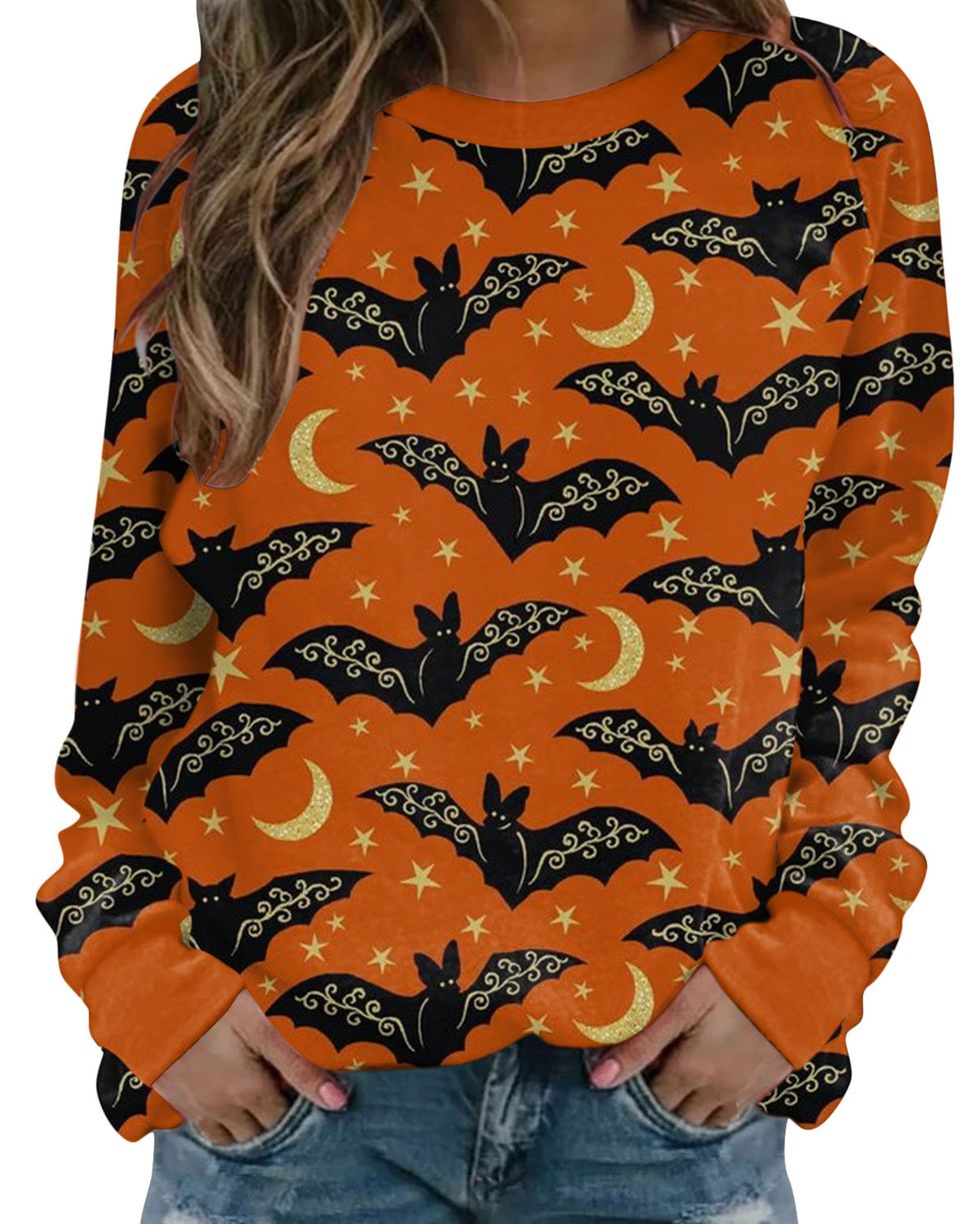 Women's Halloween Print Long-sleeved Sweatshirt