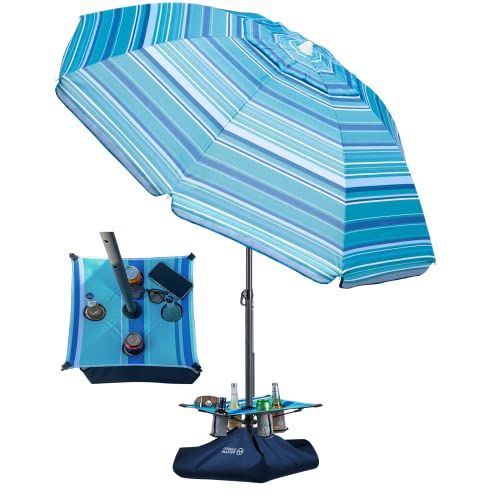 Beach Umbrella with Sand Bag and Cup Holder