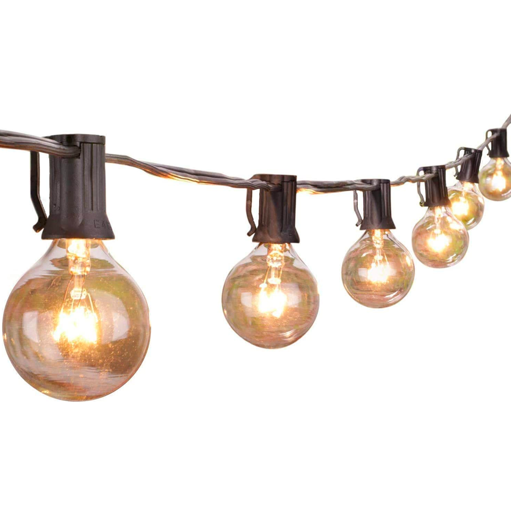 Outdoor String Lights with 27 Edison Glass Bulbs