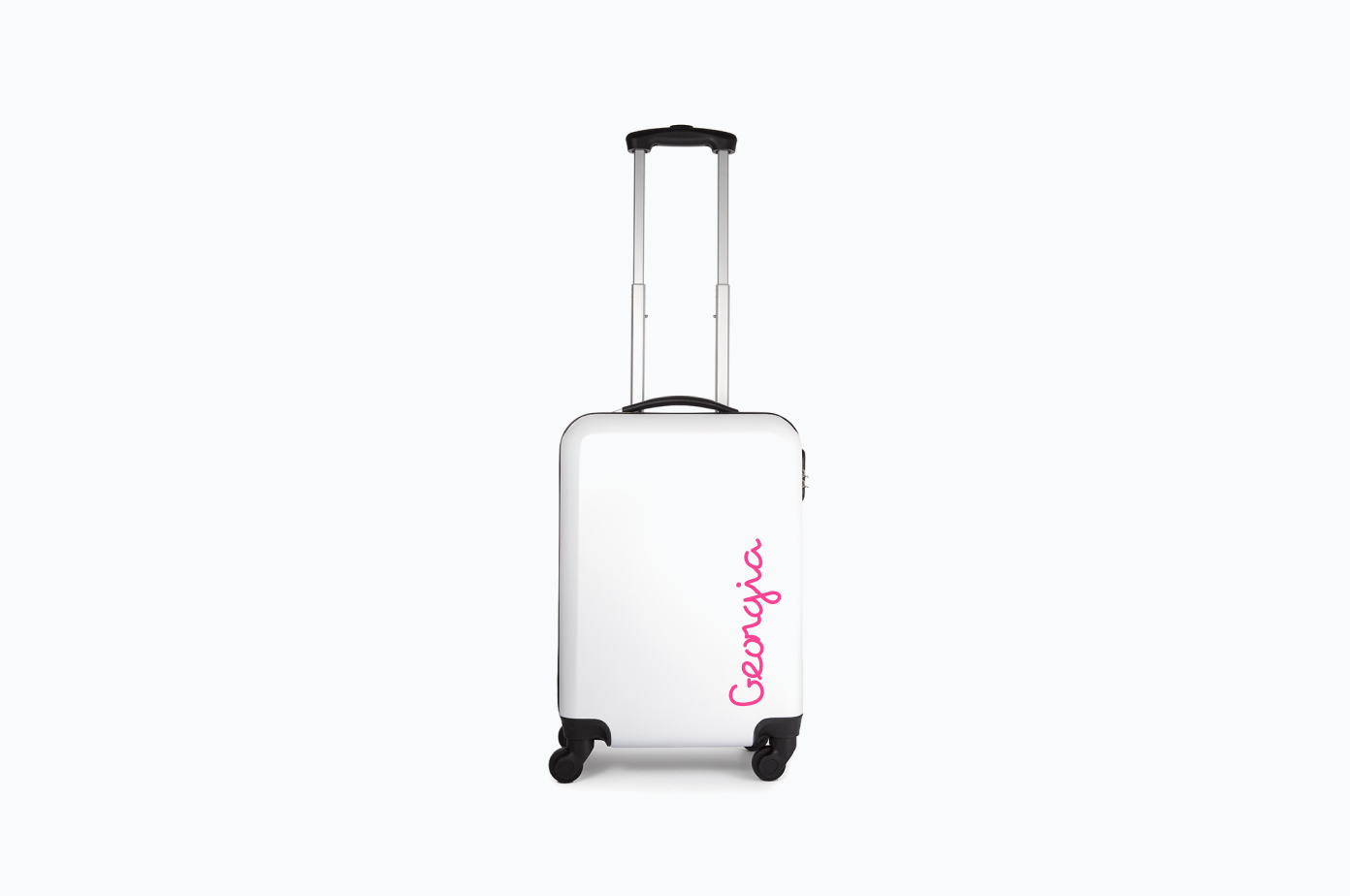 suitcase with recessed wheels