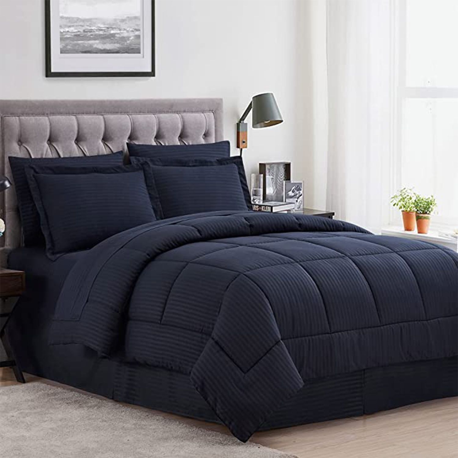 Twin XL Dorm Bedding Set 5 Piece Bed In A Bag Comforter Set 