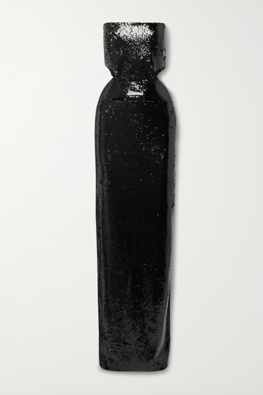 Ava strapless cutout sequined satin gown