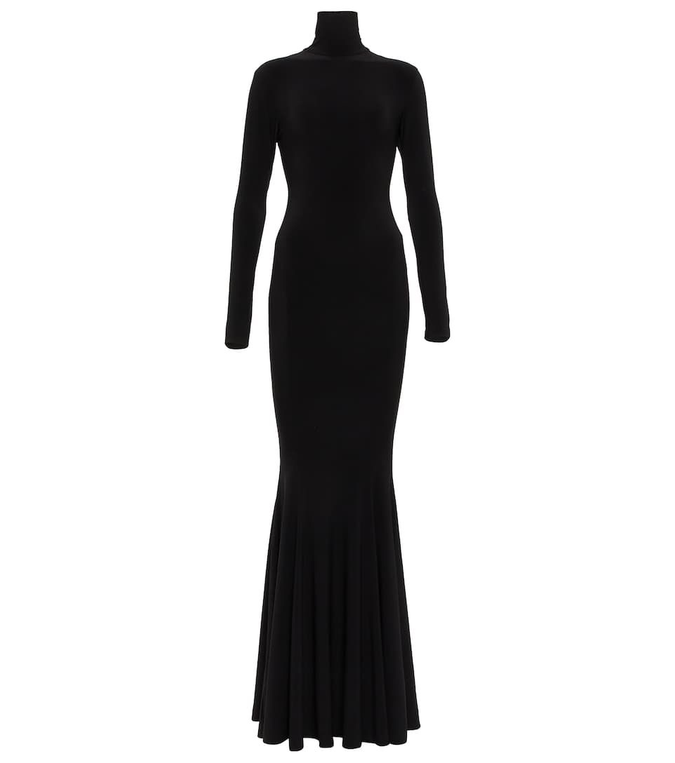 turtleneck jersey gown