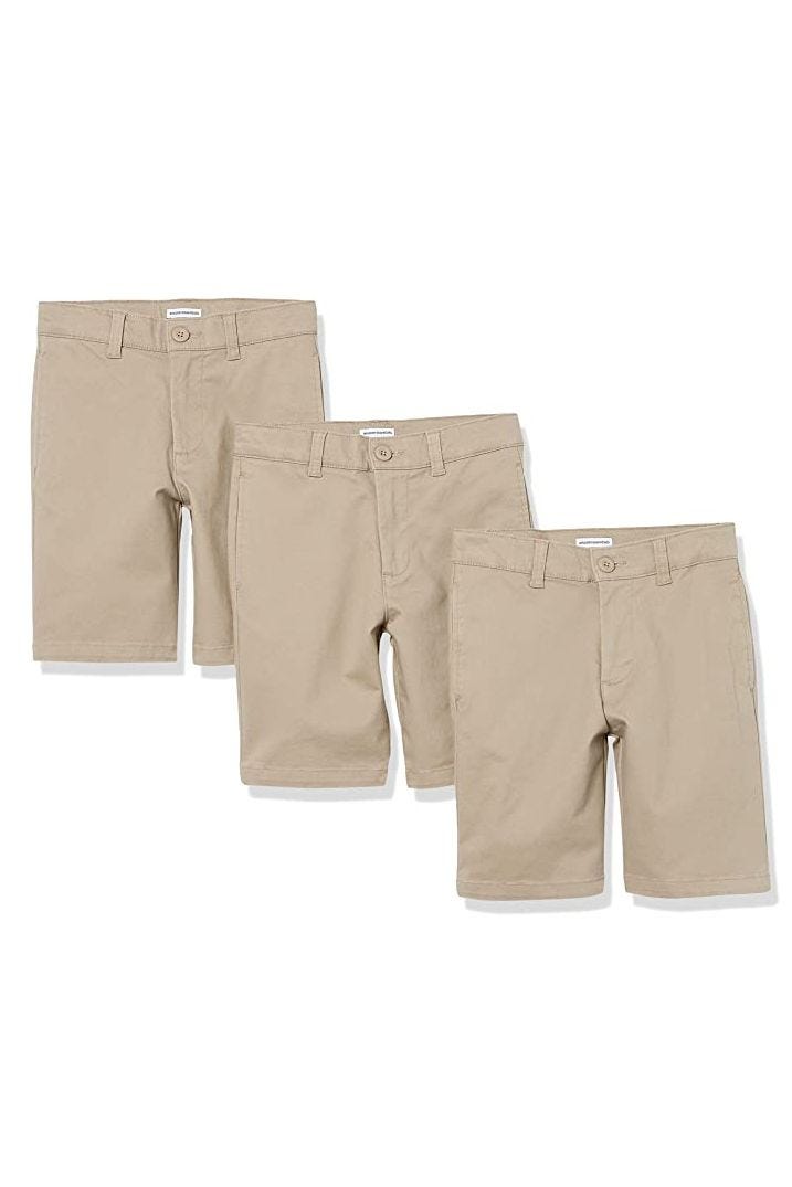 Boys' Uniform Woven Flat-Front Shorts, Pack of 3