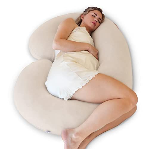 Luxury Bolster Pillow With Cover Nursing Pregnancy Long pillow Orthopaedic white 