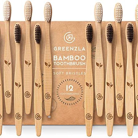Greenzla Bamboo Toothbrushes (12 Pack) 