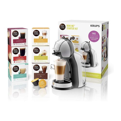 KRUPS Nescafé Dolce Gusto Mini Me Starter Kit, Including 6 boxes of Coffee Pods, Arctic Grey & Black