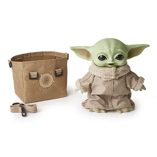 Star Wars The Child Plush 11-in Yoda Baby Figure The Mandalorian, Grogu Collectible Stuffed Character with Carrying Satchel for Movie Fans Ages 3+ - HBX33