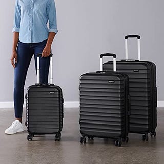Amazon Basics 3-Piece Set Hardside Spinner, Black Amazon Basics 3-Piece Set Hardside Spinner, Black