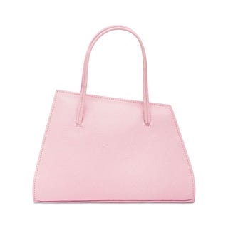 Slanted Mini Tote in Pink Lizard-Embossed