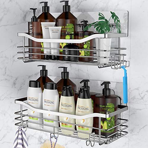 Adhesive Shower Caddy Basket Shelf 