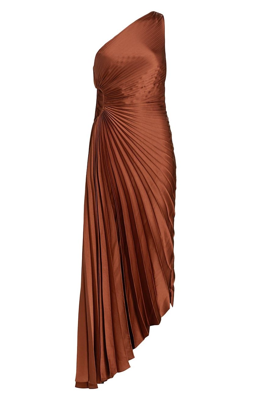 Delfina Asymmetrical Pleated Dress