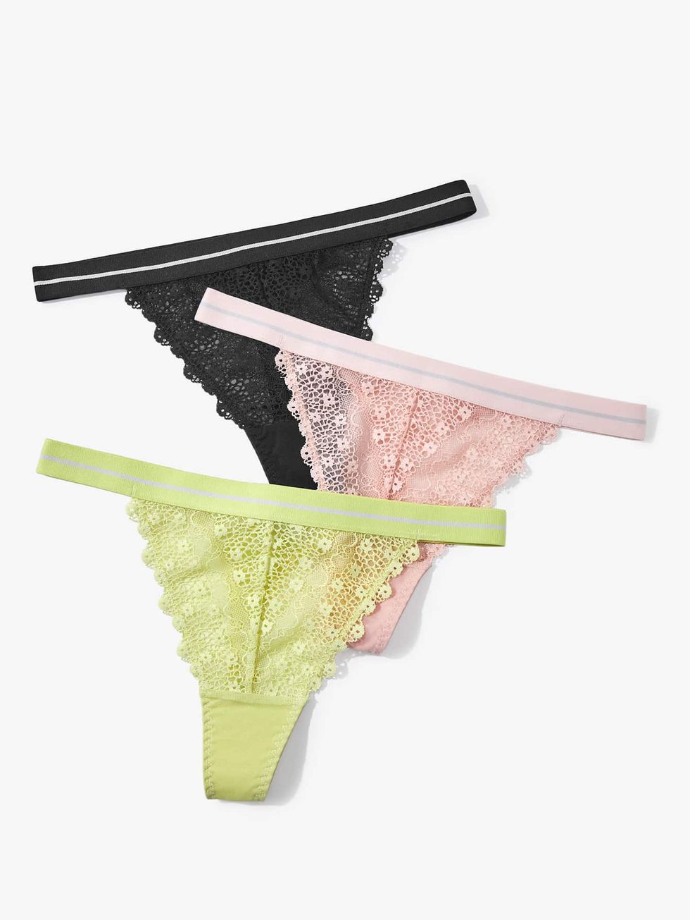 3-pack Enchanted Garden Floral Sheer Lace Thong