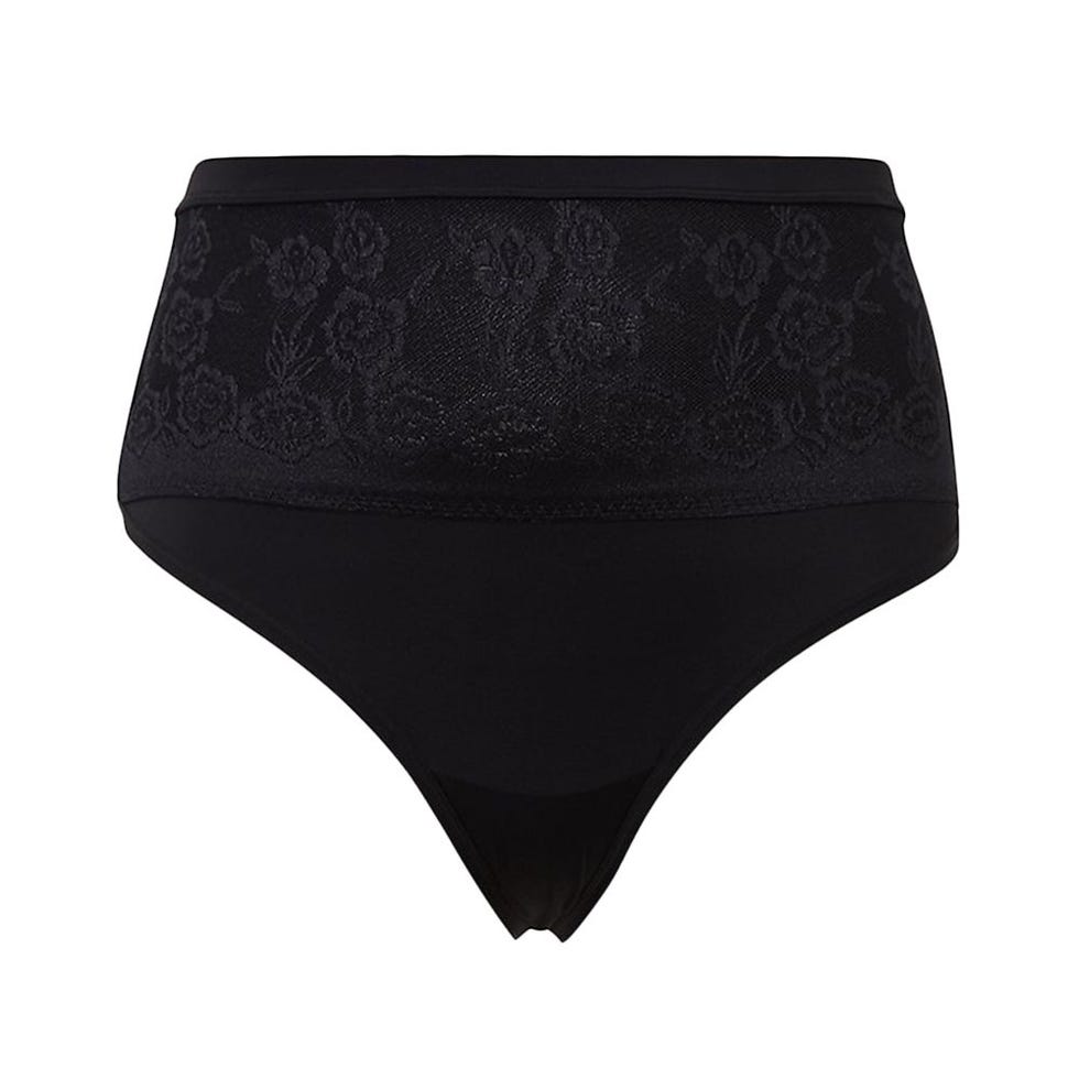 Black Microfiber 360° Smoothing High Waist Thong Panty