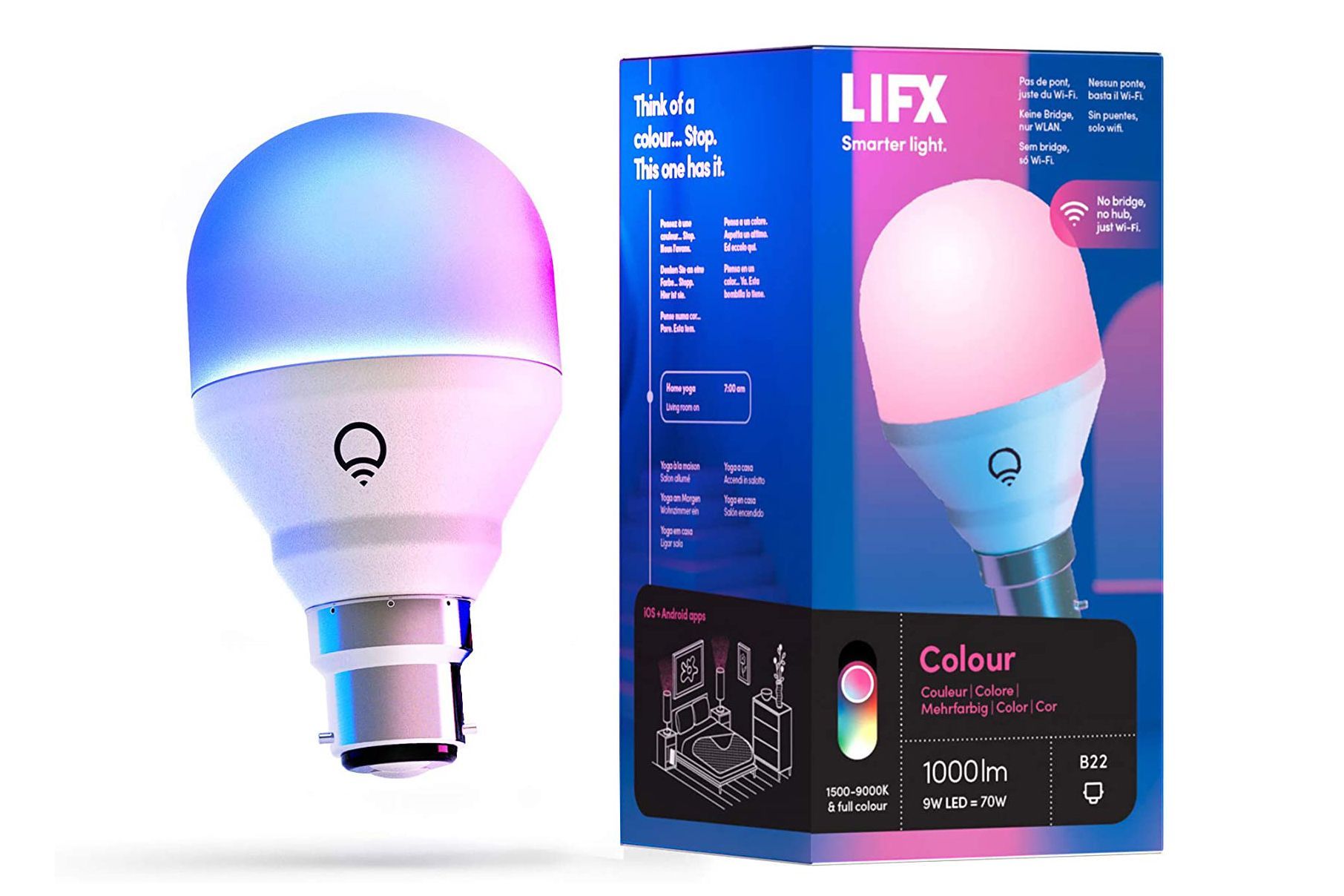 Le Alexa Smart Bulb Bayonet App or Voice Control B22 Colour Changing Light Bulb 