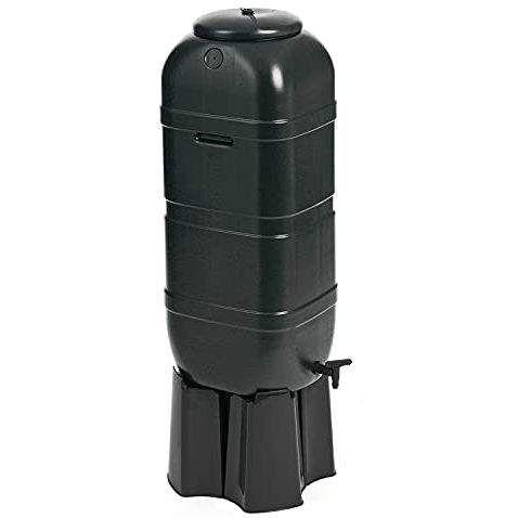 British Made 100L Litre Slimline Garden 3 Piece Water Butt Rain Tank Kit With Stand & Filler Strong Plastic