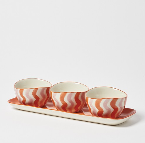 Azur Nibble Bowls & Tray