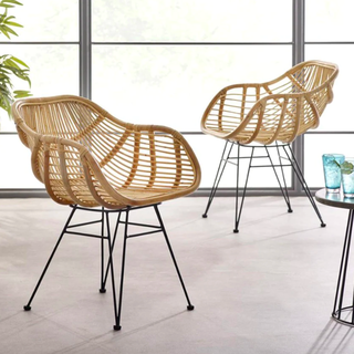 Freda Set of 2 Rattan Dining Chairs