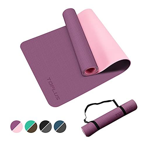Pilates 1mm Foldable Lightweight Fitness Mat for Hot Yoga Pad with Carrying Case Aerobics Exercise,& Stretching 68.2” x 24” Rubber & Microfiber Mats Thin Eco Friendly Travel Yoga Mat 