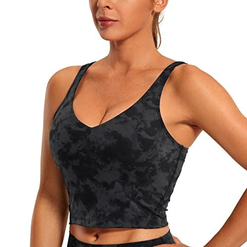 CRZ Yoga Women’s V-Neck Workout Tank Top With Built-In Bra