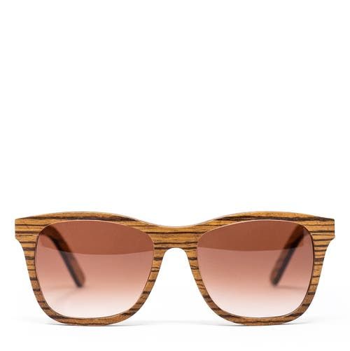 Barklae 51mm Gradient Square Zebrawood Sunglasses
