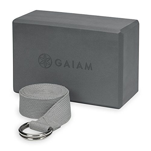 Gaiam Yoga Block + Yoga Strap Set