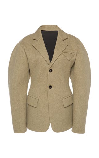 Puffed-Sleeve Wool Blazer