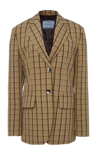 Checked wool blazer