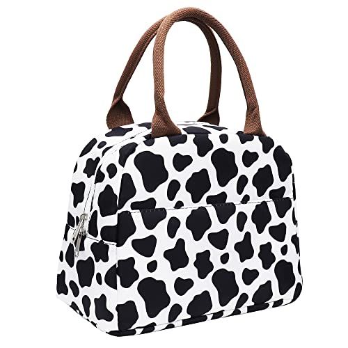 Cute Animal Cow Lunch Bags Insulated Cooler School Lunch Box Tote Bag Picnic Bag 
