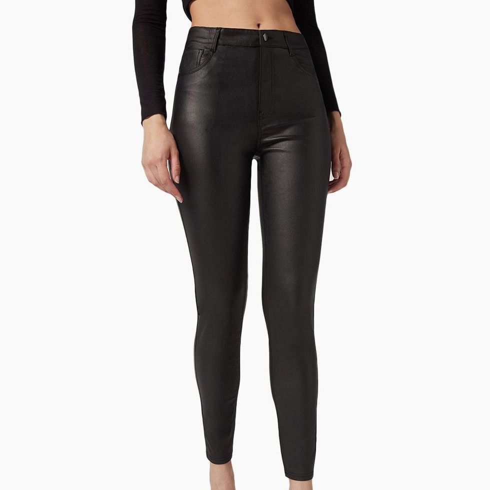 $110 Michael Kors Women's Black Faux-Leather Leggings Pants Size XL